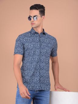 CRIMSOUNE CLUB - Men Blue Printed Shirt