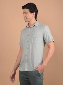 CRIMSOUNE CLUB - Men Green Pure Cotton Solid Shirt