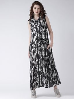 Dodo & Moa - Women Collar Neck Printed Dress