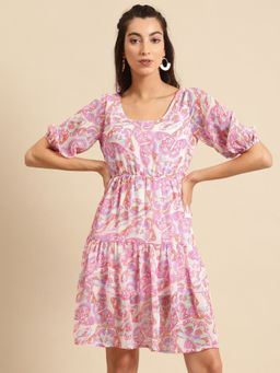 Dodo & Moa - Women Pink Printed Dress