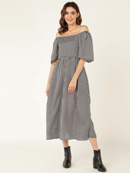 Dodo & Moa - Women Stripe Print Dress
