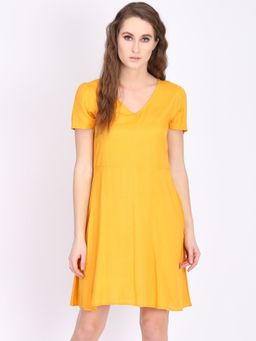 Dodo & Moa - Women Yellow Solid Dress