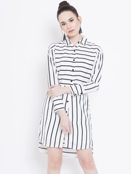 Dodo & Moa - Women White Stripe Dress