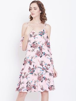 Dodo & Moa - Women Pink Floral Print Dress