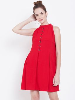 Dodo & Moa - Women Red Solid Dress