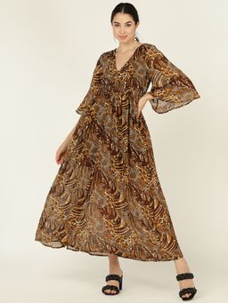 Dodo & Moa - Women Brown Printed Dress