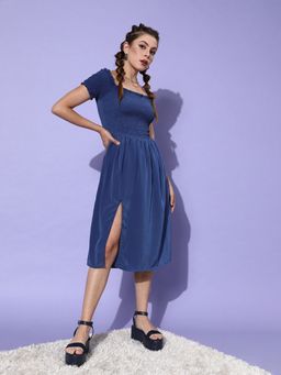 Dodo & Moa - Women Blue Solid Dress