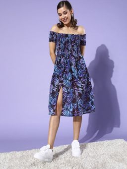 Dodo & Moa - Women Blue Printed Dress