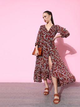 Dodo & Moa - Women Brown Printed Dress