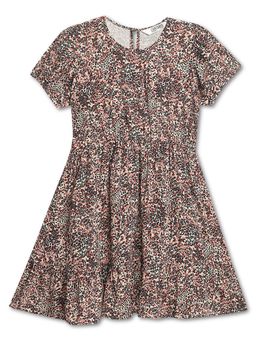 Cantabil - Girls Off White Printed Casual Dress
