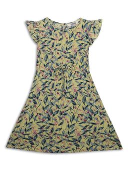 Cantabil - Girls Yellow Floral Casual Dress