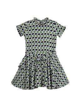 Cantabil - Girls Navy Blue Printed Casual Dress