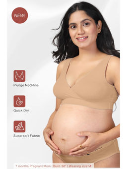 Zelena - Beige Non-Wired Maternity Padded Nursing Bra