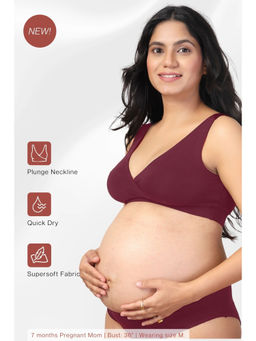 Zelena - Maroon Non-Wired Maternity Padded Nursing Bra
