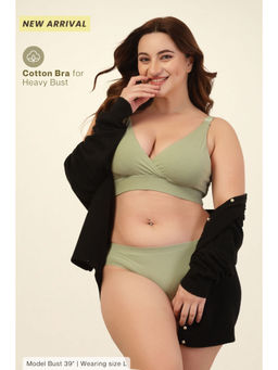 Zelena - Green Non-Wired Maternity Nursing Bra with Adjuster