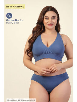 Zelena - Blue Non-Wired Racerback Maternity Nursing Bra with Adjuster