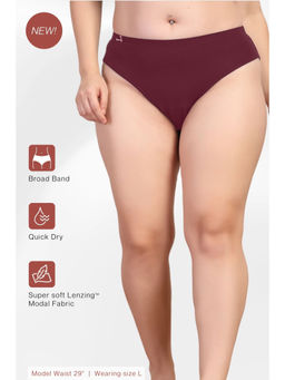 Zelena - Maroon Stretchable Full Hip Coverage Maternity Panty