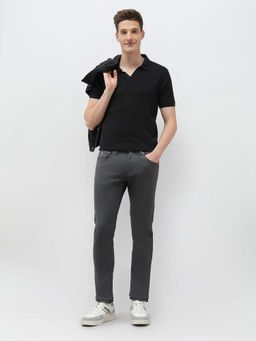 U.S. Polo Assn. Denim Co. - Men Grey Cotton Solid Tapered Jeans