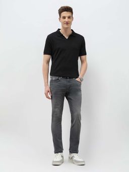 U.S. Polo Assn. Denim Co. - Men Grey Cotton Solid Tapered Jeans