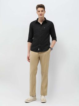 U.S. POLO ASSN. - Men's Black New Port Marina Dobby Shirt