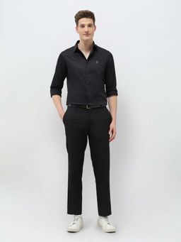 U.S. POLO ASSN. - Men's Black Solid Tailored Fit Shirt