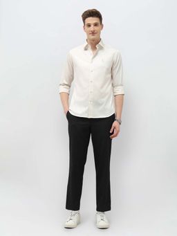 U.S. POLO ASSN. - Men's Cream Solid Tailored Fit Shirt