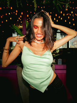 FREAKINS - Mint Green Mint Green Cowl Top