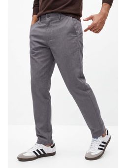 Dennis Lingo - Grey Straight Fit Solid Trouser