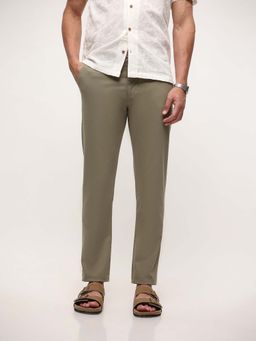 Dennis Lingo - Green Slim Fit Solid Trouser