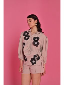 Label Iris - Mauve Noir Bloom Top and Shorts (Set of 2)