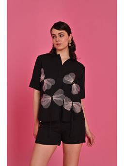 Label Iris - Black Midnight Wings Top and Shorts (Set of 2)