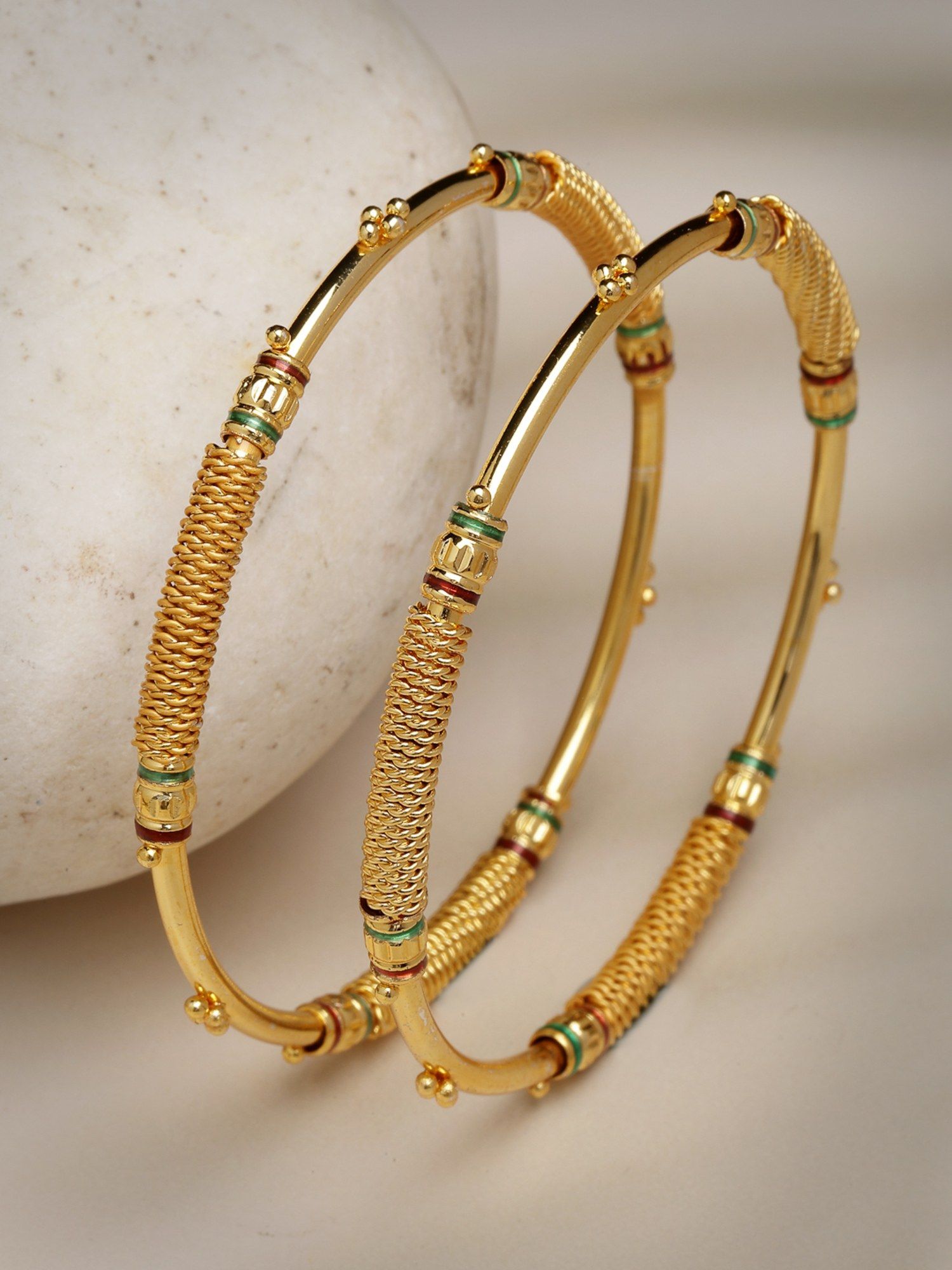 Buy NVR Women Set of 2 Gold-Plated Handcrafted Traditional