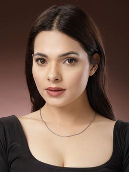 NVR - Women Silver-Toned German Oxidised Chain