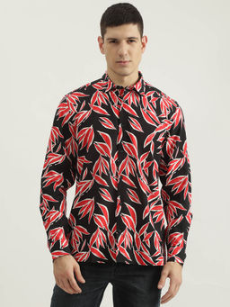 Antony Morato - Men Black Printed Spread Collar Shirt