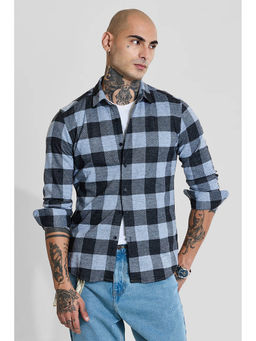 Snitch - Black Checks Slim Fit Shirt