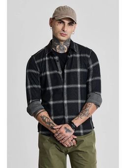 Snitch - Black Checks Slim Fit Shirt