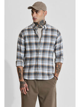 Snitch - White Checks Slim Fit Shirt