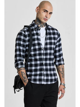 Snitch - Black Checks Slim Fit Shirt