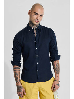 Snitch - Navy Blue Slim Fit Shirt