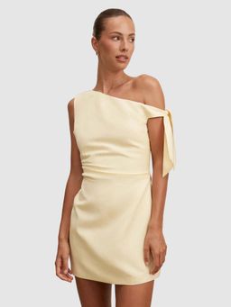 Forever New - Beige Solid Plain A-Line Dress