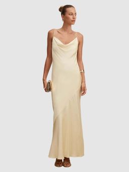 Forever New - Cream Solid Plain Flared Dress