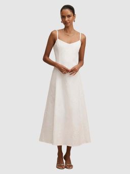 Forever New - White Embroidered A-Line Dress