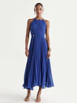 RAREISM - Blue Pleated Flared Dress