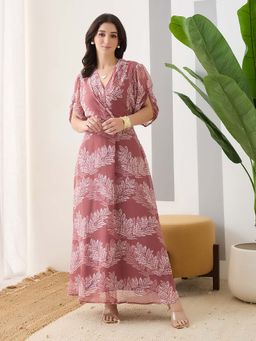 Latin Quarters - Pink Printed A-Line Dress
