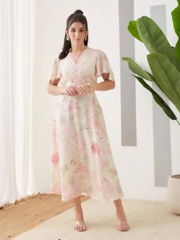 Latin Quarters - Pink Printed A-Line Dress