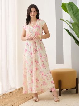 Latin Quarters - Pink Floral A-Line Dress