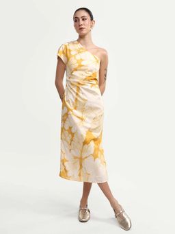 RAREISM - Mustard Floral Bodycon Dress