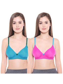Bodycare - Pack Of 2 Premium Padded Bra - Peacock Blue & Rani