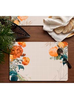 Smartserve - Printed Rectangular MDF Wooden Placemats 11.5 x 17.5 Inch, Set of 4