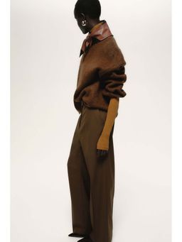 H&M - Women Brown High-Waisted Tailored Trouser